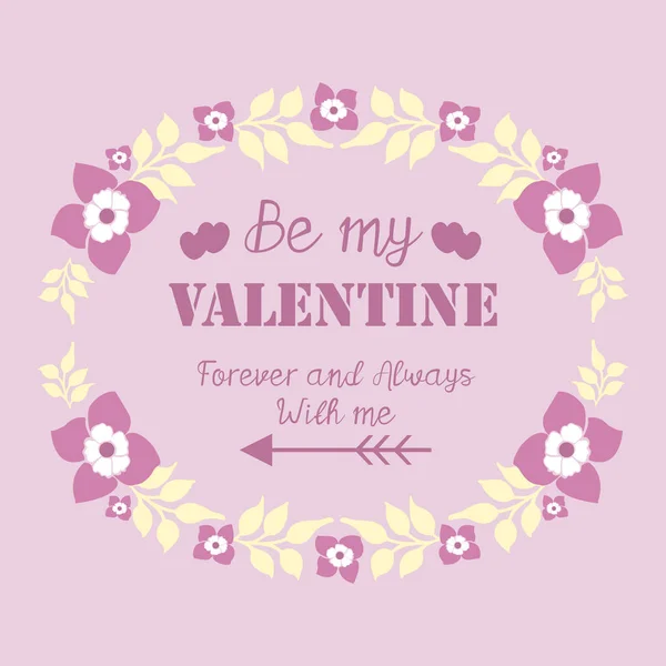 Decoration of greeting card happy valentine, with texture of flower frame elegant. Vector — ストックベクタ