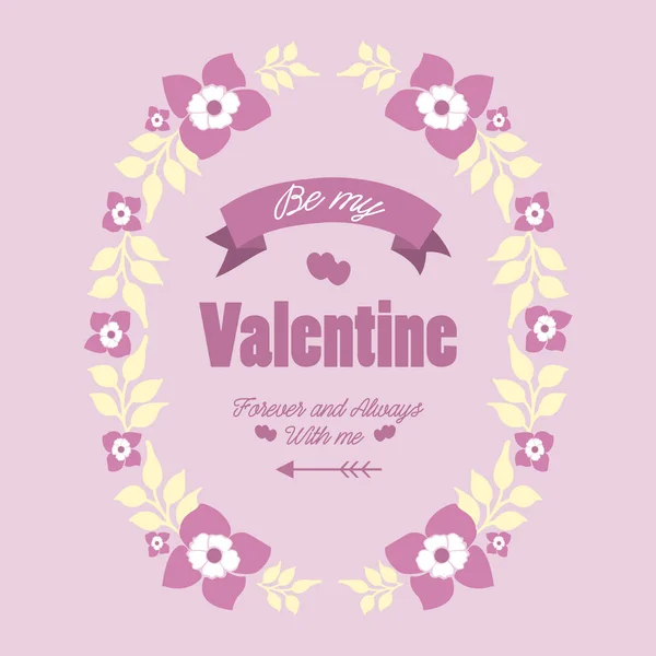 Pink and white flower frame ornate, isolated on pink backdrop, for card design happy valentine. Vector — ストックベクタ