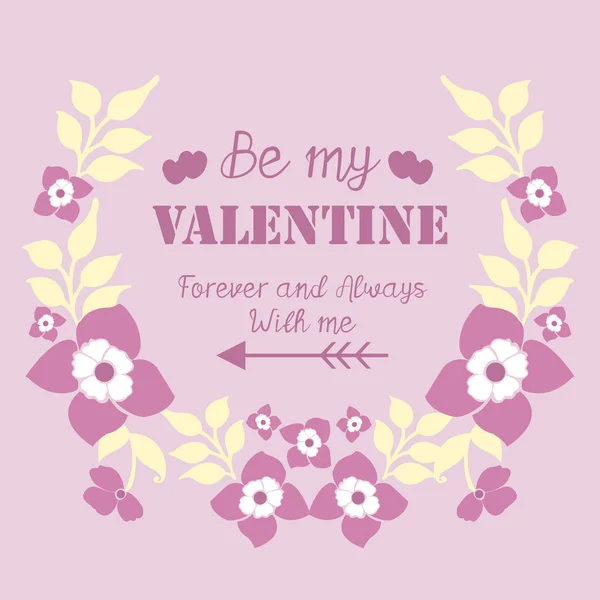 카드 디자인 행복 한 발렌타인을 위해 분홍색 과 흰색 꽃 모양의 장식 이 분홍색 배경에 고립되어 있습니다. 벡터 — 스톡 벡터