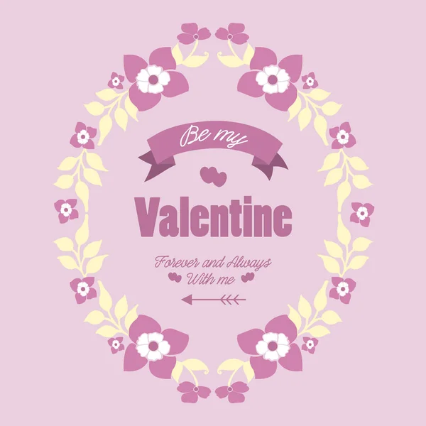 Rosa und weißer Kranzrahmen aus elegantem, für Design-Grußkarte glücklich Valentinstag romantisch. Vektor — Stockvektor
