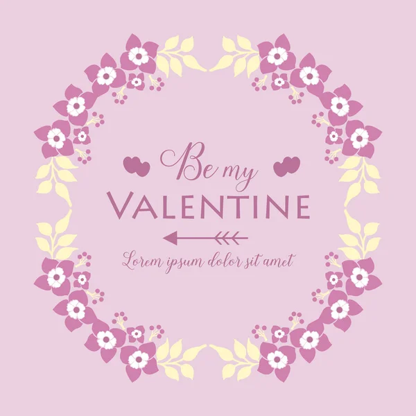 Patroon sierlijke elegante bloemkader, romantisch, voor kaart decor gelukkig Valentijn. Vector — Stockvector