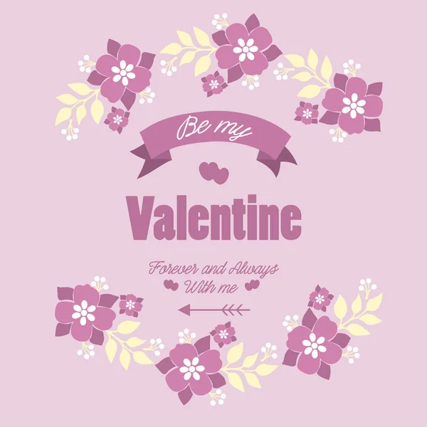 Decorativo de marco con hoja blanca y rosa floral de elegante, para diseño de póster feliz San Valentín. Vector — Vector de stock