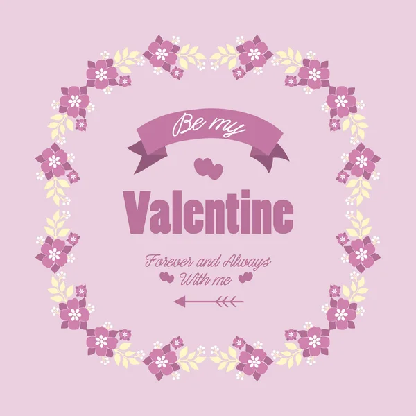 Decoratief van frame met blad wit en roze bloemen van elegant, voor poster ontwerp gelukkig Valentijn. Vector — Stockvector