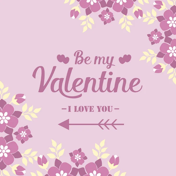 Rózsaszín virág keret dekoráció, romantikus, üdvözlő kártya boldog Valentin. Vektor — Stock Vector