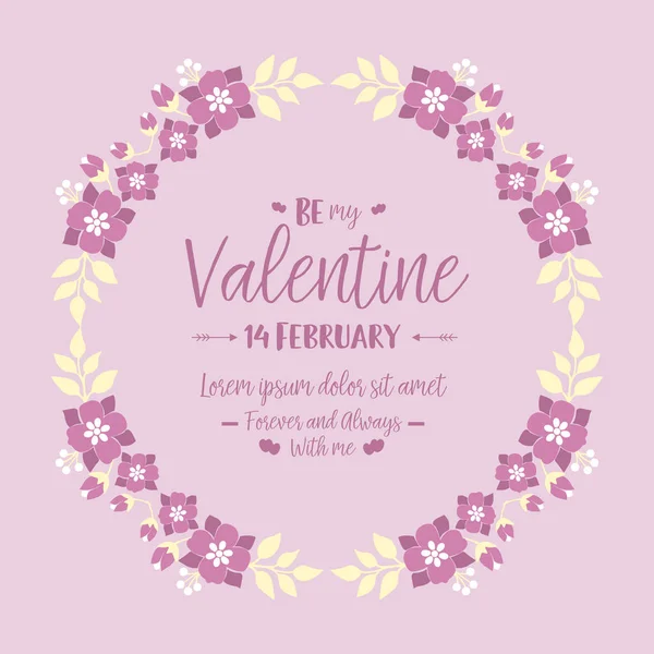 设计雅致的卡片快乐情人节，与可爱的粉红色花框。 B.病媒 — 图库矢量图片
