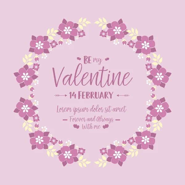 卡片装饰的情人节快乐,用粉色的花环框架设计典雅. B.病媒 — 图库矢量图片