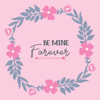 Klasik çiçek çerçevesi, harfler benim için, zarif bir tarzla. Vektör