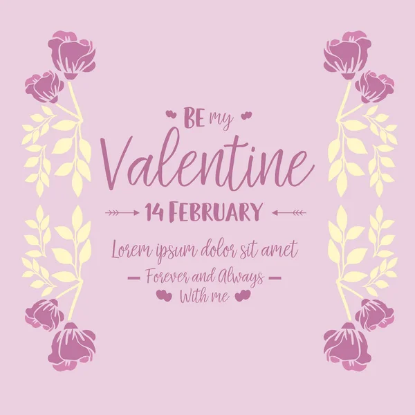 Elegant розовый цветочный дизайн рамки, для поздравительной открытки счастливая валентина. Вектор — стоковый вектор