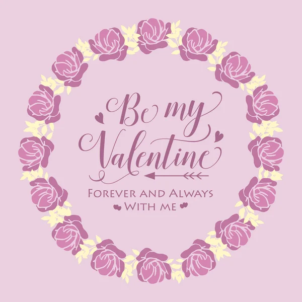 Glückwunschkarte Valentinstag, mit elegantem rosa und weißem Blumenrahmen. Vektor — Stockvektor