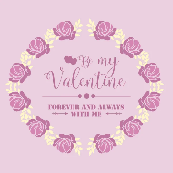 Glückwunschkarte Valentinstag, mit elegantem rosa und weißem Blumenrahmen. Vektor — Stockvektor