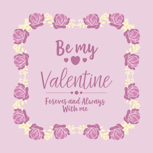 Ontwerp roze en wit bloemkader uniek, romantisch, voor poster gelukkig Valentijn. Vector — Stockvector