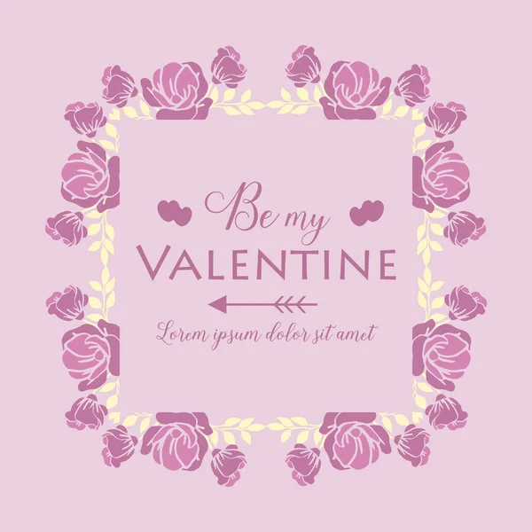 Cadre élégant, avec fleuri rose et blanc orné, pour carte d'invitation heureux design de la Saint-Valentin. Vecteur — Image vectorielle