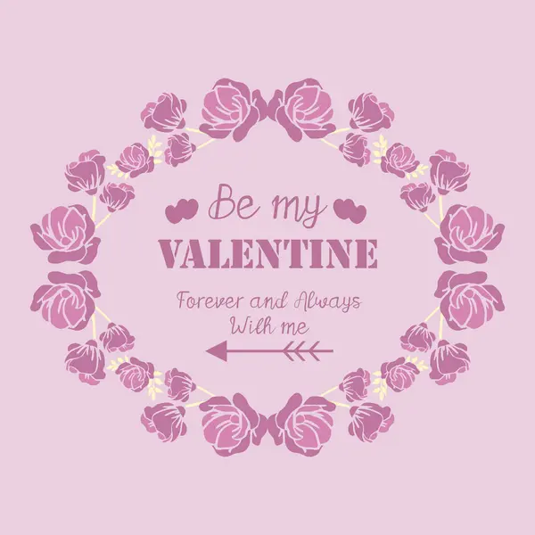 Niedlichen rosa Kranz Rahmen, romantisch, für Grußkarte Dekor glücklichen Valentinstag. Vektor — Stockvektor