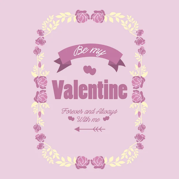 Elegante roze en witte bloemkader, voor uitnodigingskaart ontwerp gelukkig Valentijn. Vector — Stockvector