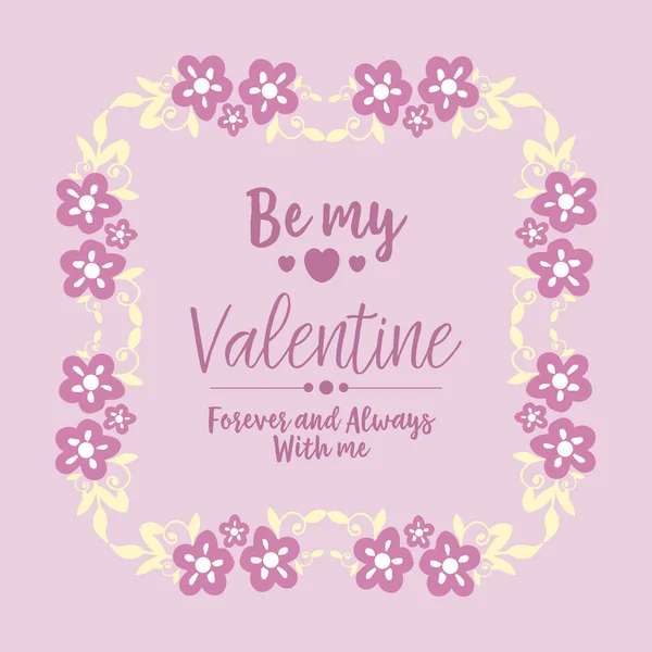 美しいピンクと白の花輪のフレームとエレガントなカード幸せなバレンタインデザイン、。ベクトル — ストックベクタ