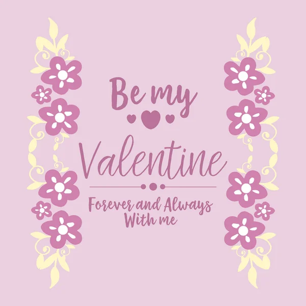Decoración de patrón marco floral rosa y blanco, para tarjeta de invitación feliz San Valentín de único. Vector — Archivo Imágenes Vectoriales