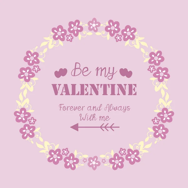 Gratulationskort design glad Valentine, romantisk, med rosa och vit blomma ram av sömlösa. Vektor — Stock vektor