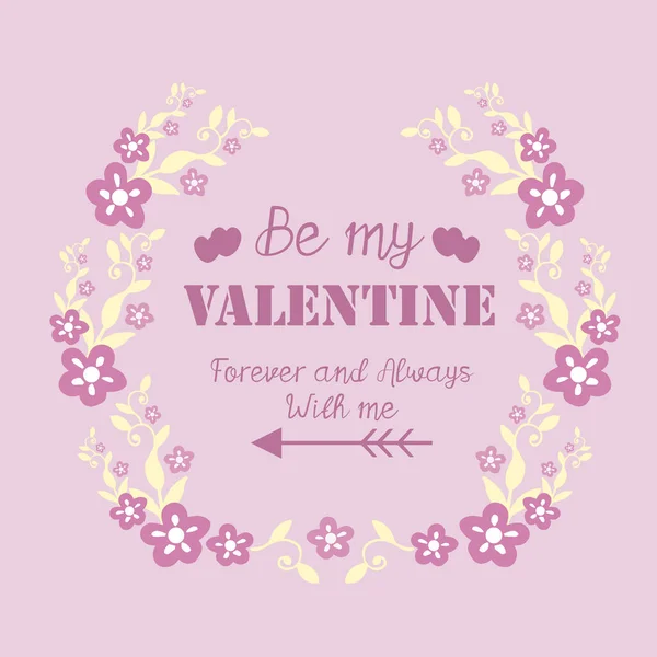 Поздравительная открытка дизайн счастливый валентинка, романтичный, с розовым и белым цветочным каркасом бесшовно. Вектор — стоковый вектор