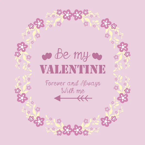 Sjabloon van kaarten gelukkige Valentijn, met roze en witte bloem frame van elegant. Vector — Stockvector