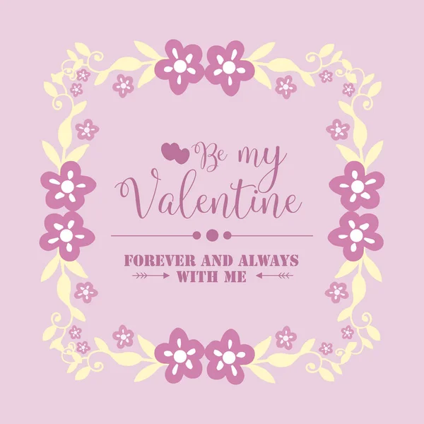 Decoratie van uitnodigingskaart gelukkige Valentijn, met mooie roze en witte bloemkader. Vector — Stockvector