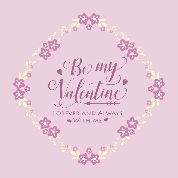 Zaprojektuj kartkę okolicznościową happy valentine elegancki, z różową ramą wieniec. Wektor — Wektor stockowy