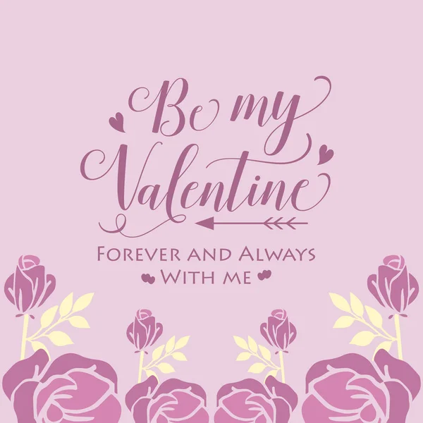Poster design élégant heureux valentine, avec cadre couronne rose unique. Vecteur — Image vectorielle