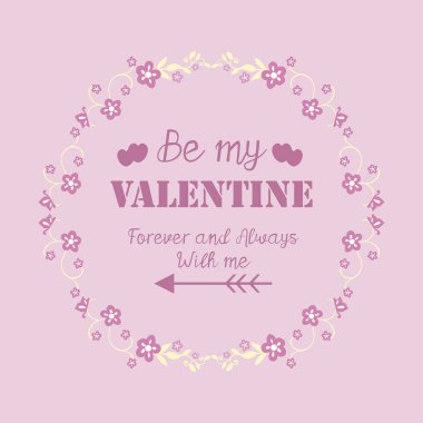 Beauty of pink and white floral frame, for greeting card decor happy valentine unique. Vector