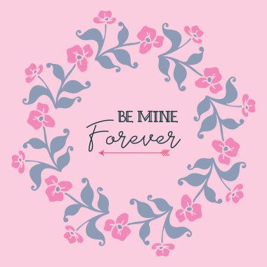 Pattern unique flower leaf frame, for card design be mine. Vector