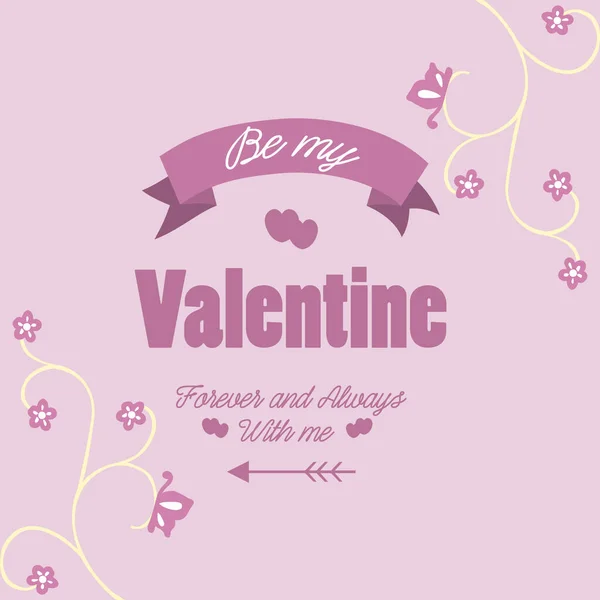 Kort dekoration unik glad Valentine, med rosa och vit krans ram elegant. Vektor — Stock vektor