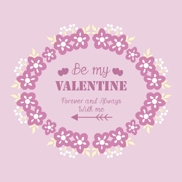 Beau cadre de couronne rose et blanc, pour décor de carte de vœux joyeux valentin. Vecteur — Image vectorielle