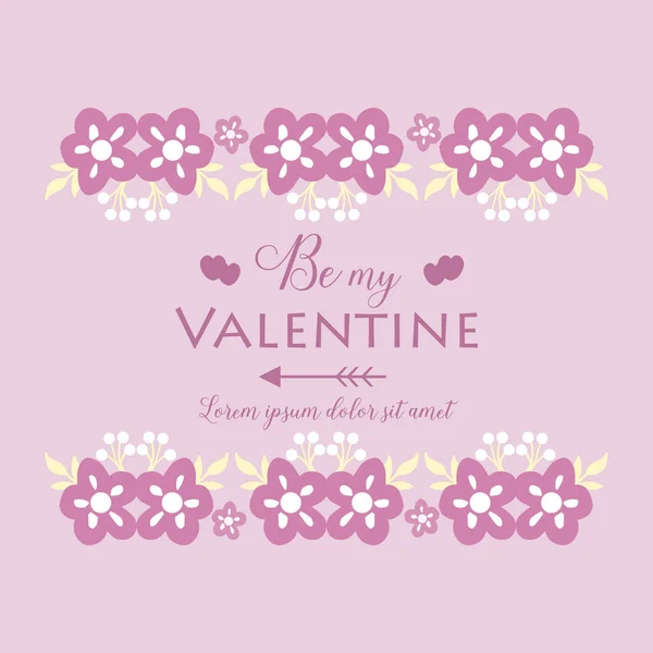 Bella cornice a ghirlanda rosa e bianca, per l'arredamento biglietto di auguri felice San Valentino. Vettore — Vettoriale Stock