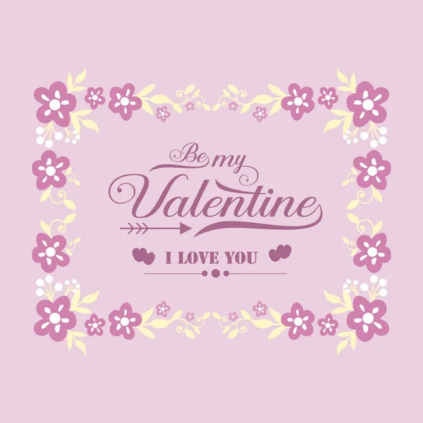 Vintage pink and white floral frame with style unique, for design template of card happy valentine. Vector — Stock Vector