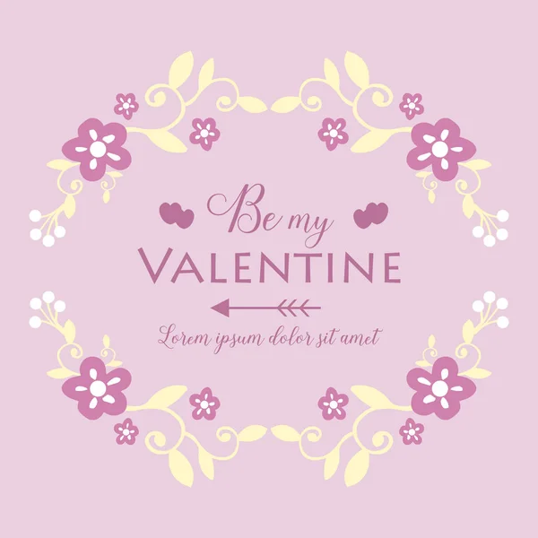 Vintage roze en witte bloemkader met stijl uniek, voor ontwerp sjabloon van kaart gelukkige Valentijn. Vector — Stockvector
