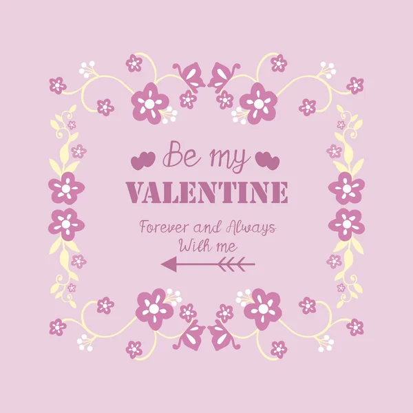 Beauty of pink and white floral frame, for greeting card decor happy valentine unique. Vector — Stock Vector