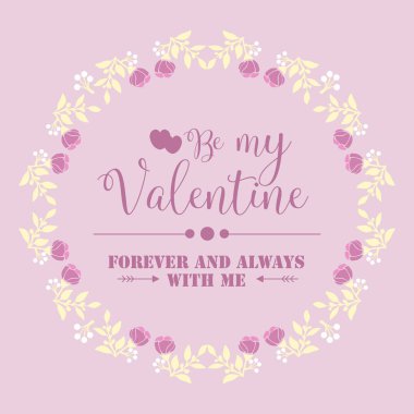Mutlu Sevgililer Günü tebrik kartı tasarımı, pembe ve beyaz çiçeklerden oluşan güzel bir kalabalık. Vektör