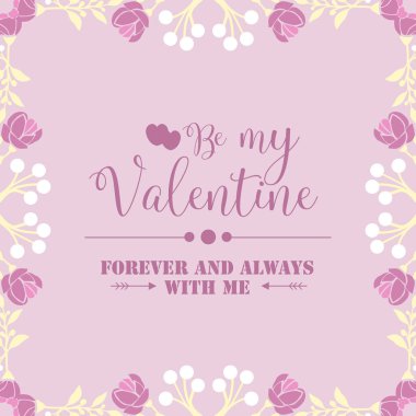 Mutlu sevgililer günü poster tasarımı için zarif pembe ve beyaz çiçek çerçevesi. Vektör