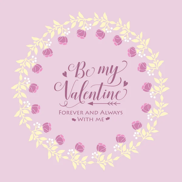 Feliz cartão elegante Valentim com rosa e branco de moldura de decoração grinalda. Vetor —  Vetores de Stock