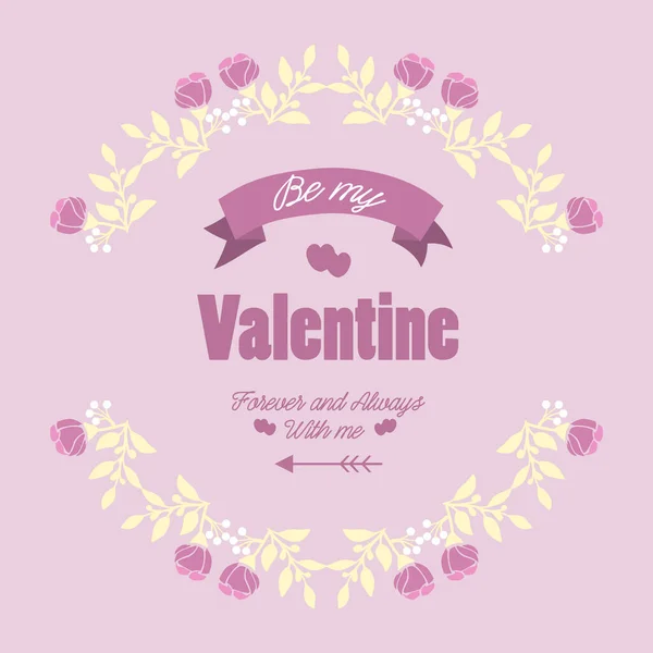 Patroon behang van gelukkige Valentijn vintage kaart, met roze en witte bloemen frame. Vector — Stockvector