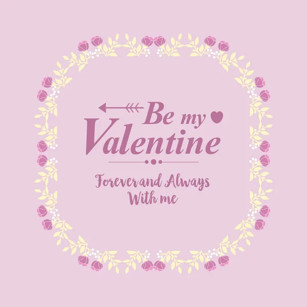 Pattern wallpaper of happy valentine vintage card, with pink and white floral frame. Vector — Stock Vector