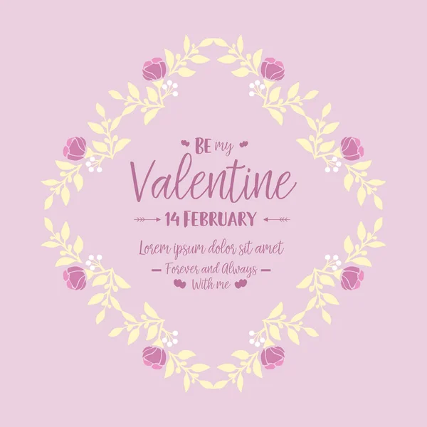 Rosa und weiß verzierte Kranzrahmen für fröhliche valentine Einladung elegante Karte. Vektor — Stockvektor