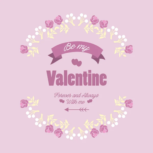 Leuke decoratie van roze en witte bloem frame voor gelukkige Valentijn unieke uitnodiging kaart ontwerp. Vector — Stockvector