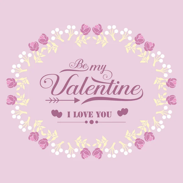 Leuke decoratie van roze en witte bloem frame voor gelukkige Valentijn unieke uitnodiging kaart ontwerp. Vector — Stockvector