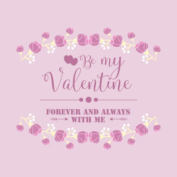 Romantické pozvánky Happy Valentine s krásným růžovým a bílým květinovým rámečkem. Vektor — Stockový vektor