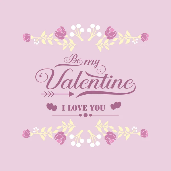 Elegant roze en wit bloemenframe voor een gelukkig Valentijn poster ontwerp. Vector — Stockvector