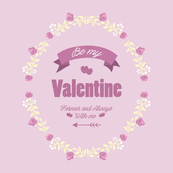 Design romantique de cadre de fleurs roses et blanches, pour un décor joyeux de carte de vœux de Saint-Valentin. Vecteur — Image vectorielle