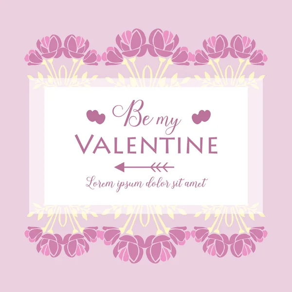 Bela decoração rosa e branco moldura da grinalda, para design de cartão de convite valentine feliz. Vetor —  Vetores de Stock