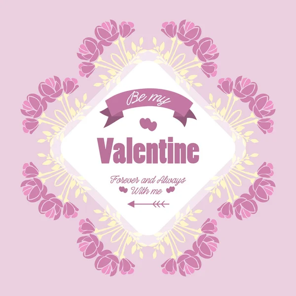 Superbe cadre décoratif en couronne rose et blanche, pour un design de carte d'invitation à la Saint-Valentin. Vecteur — Image vectorielle