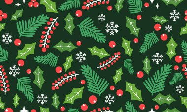Eşsiz Noel yaprağı desenli arka plan, güzel yapraklı çiçek.