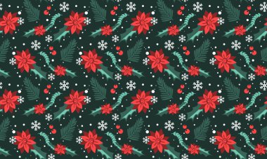 Çiçek desenli Noel arkaplanı, soyut kırmızı çiçek arkaplanı.