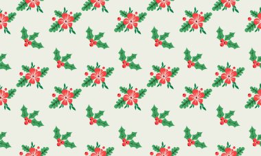 Noel çiçeği desenli arka planda zarif ve pürüzsüz, eşsiz kırmızı çiçekli..